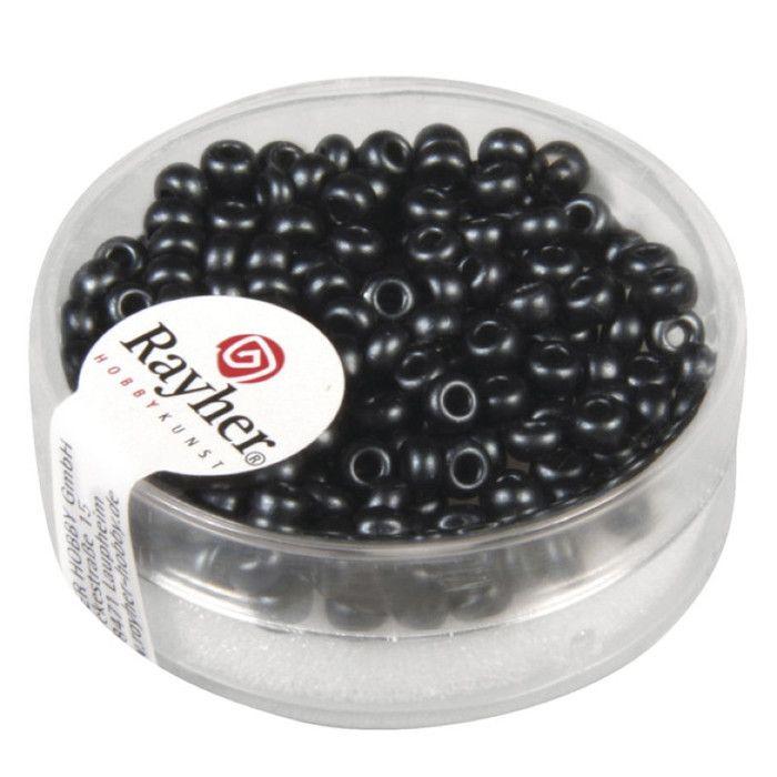 Rocailles cirées, 2,6mm, Boîte 7g, anthracité