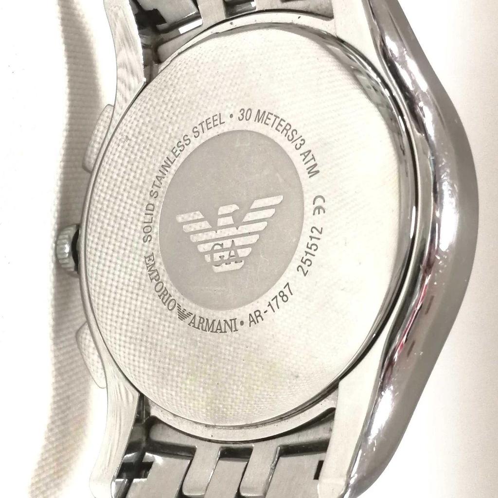 Б/у Классические часы EMPORIO ARMANI AR1787 с синим циферблатом и хронографом