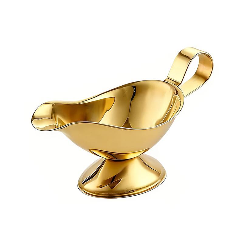 Stainless Steel Sauce Boat Dishwasher Safe Dressing Container for Kitchen Restaurant Bar Daily Use