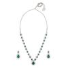 Green Dazzling Austrian Diamonds Embellished Contemporary Necklace & Earring Set For Women