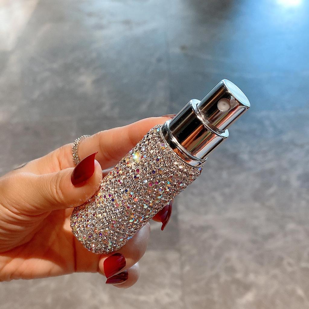 2pcs 10ml Rhinestones Perfume Atomizer Refillable Bottle Miniature Perfume Spray Bottle for Travel