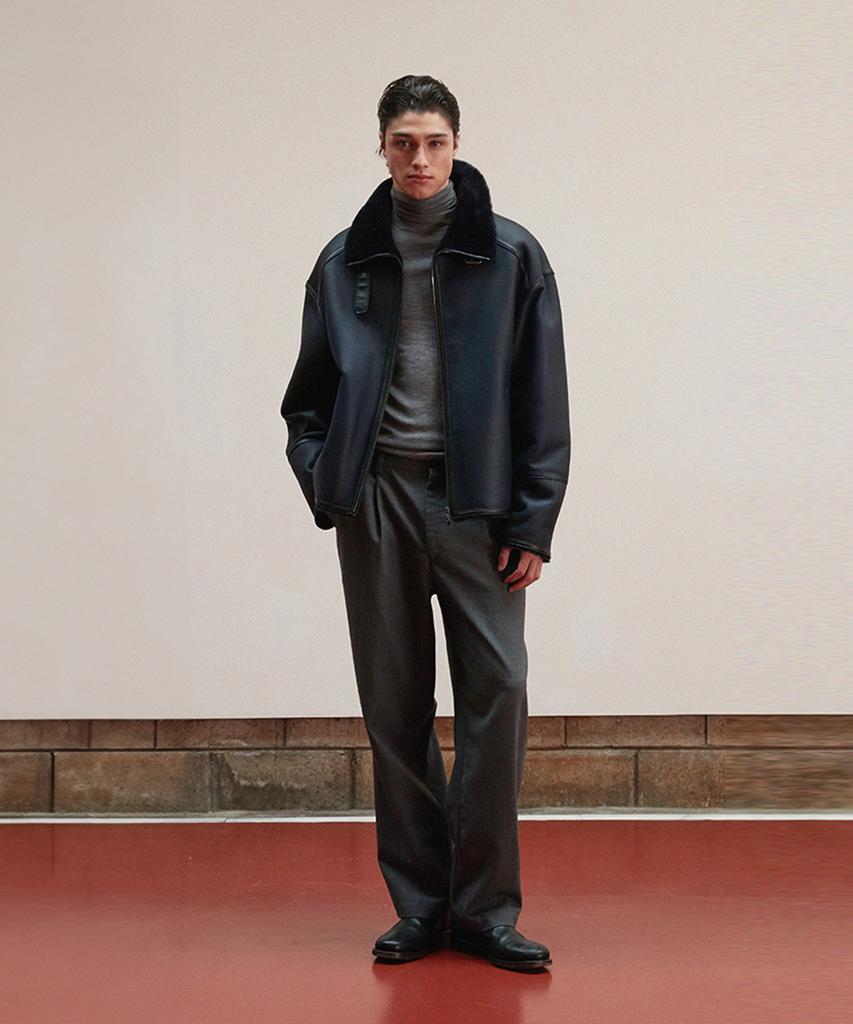 Verdemar Shearling Buckle Jacket_Deep Navy