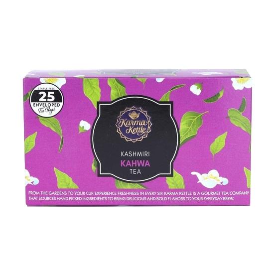 Karma Kettle Kashmiri Kahwa Tea, 25 Staple Free Teabags