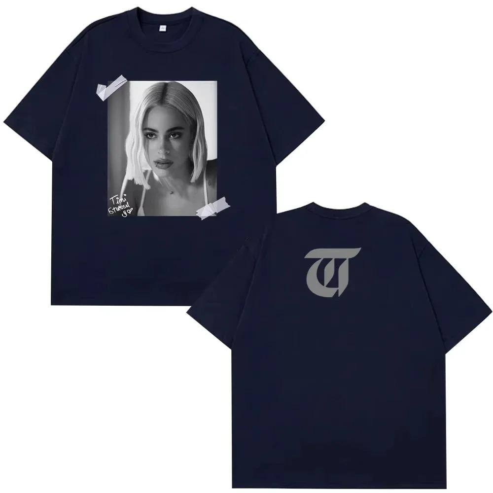 Unisex Women Clothing Oversized T-shirts Singer Tini Stoessel Tour Album 2026 Merch Tees Short-sleeved Loose Casual Cotton T-shirt