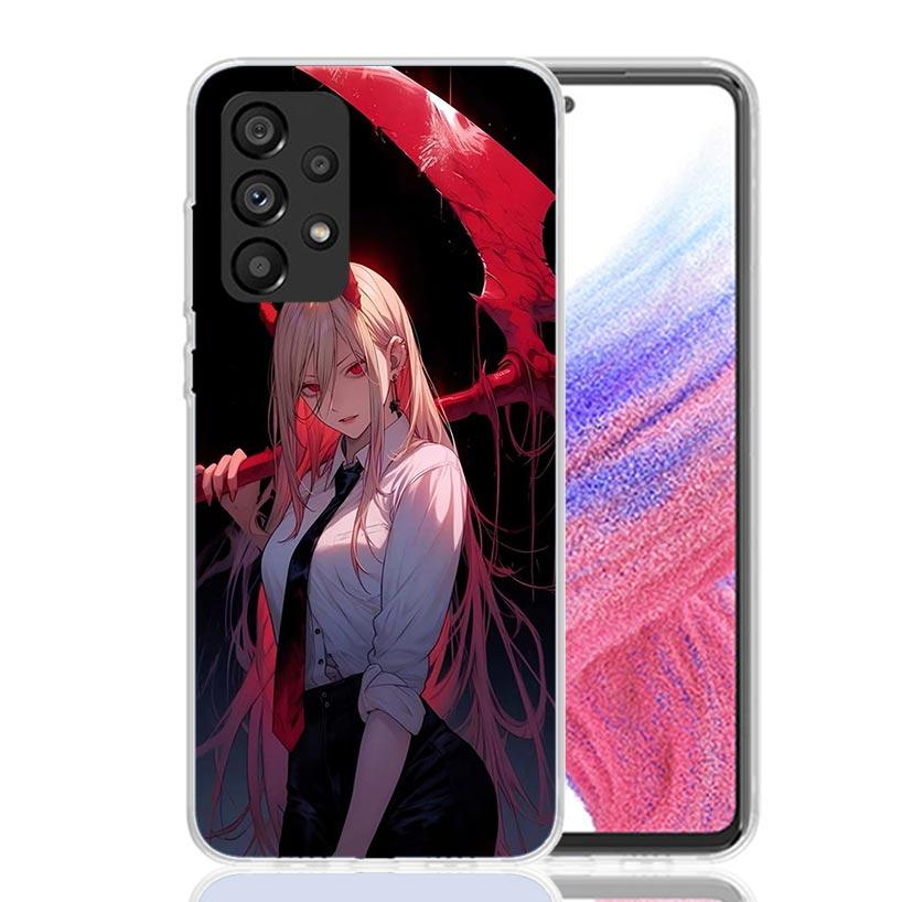C-Chainsaw Mans Power Phone Case For Samsung Galaxy A52 A32 A22 A12 A02S A50S A30S A51 A31 AA71 Note 20 Ultra 10 S10 Plus Galaxy