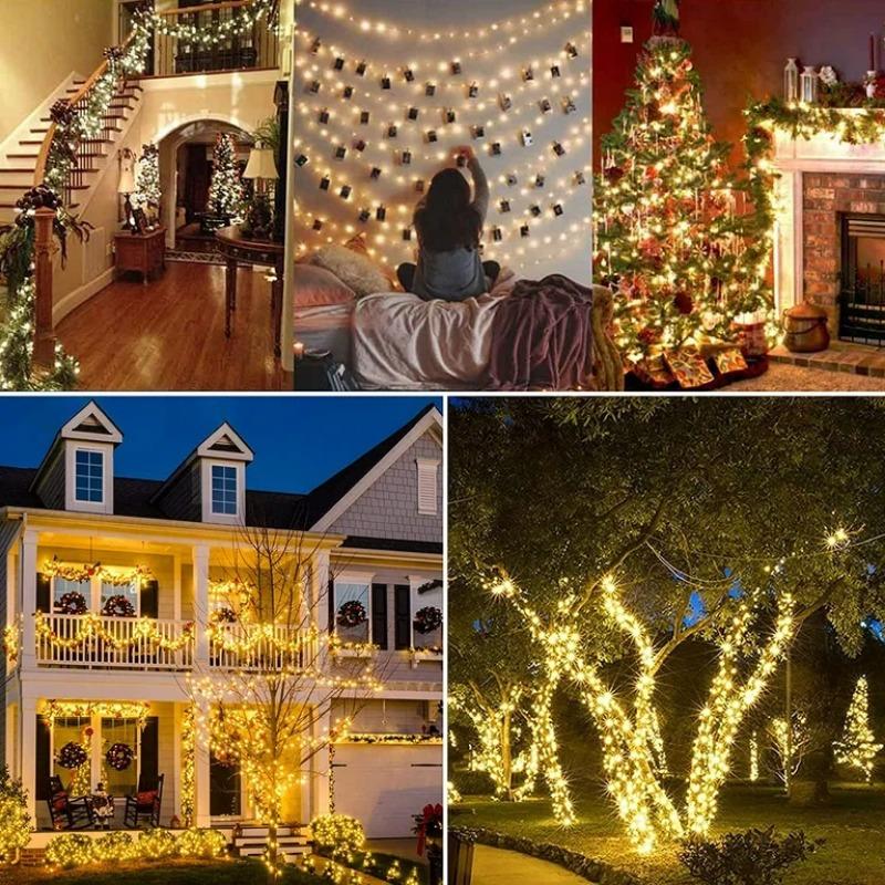Solar LED Fairy String Lights,christmas Decoration 2025,Outdoor Waterproof Twinkle Lights, for Christmas Patio Tree Party