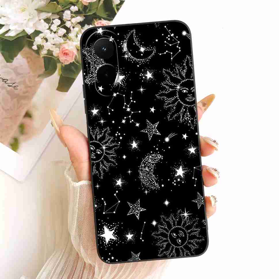 Silicone Case For Xiaomi Poco M7 4G Case Cute Cat Flowers Soft Slim Phone Cases For Xiaomi Poco M7 PocoM7 4G Cover Bumper