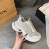Sneakers Women's New Mesh Breathable Thick-soled Casual Little White Shoes Increase Height, Fashion and Versatility