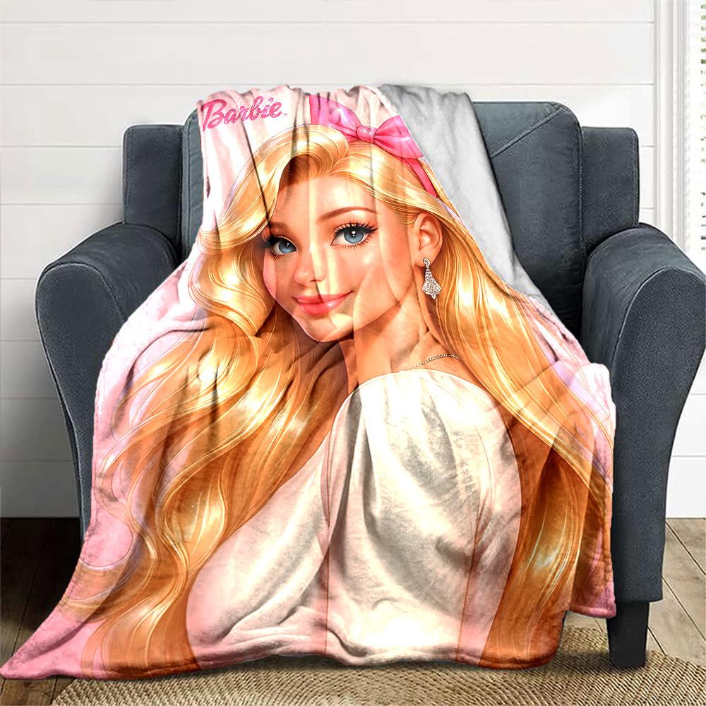 1 шт. Фланелевое одеяло Barbie, мягкий теплый плед для дома, офиса, путешествий, уютное постельное белье на все сезоны, подарок L1197