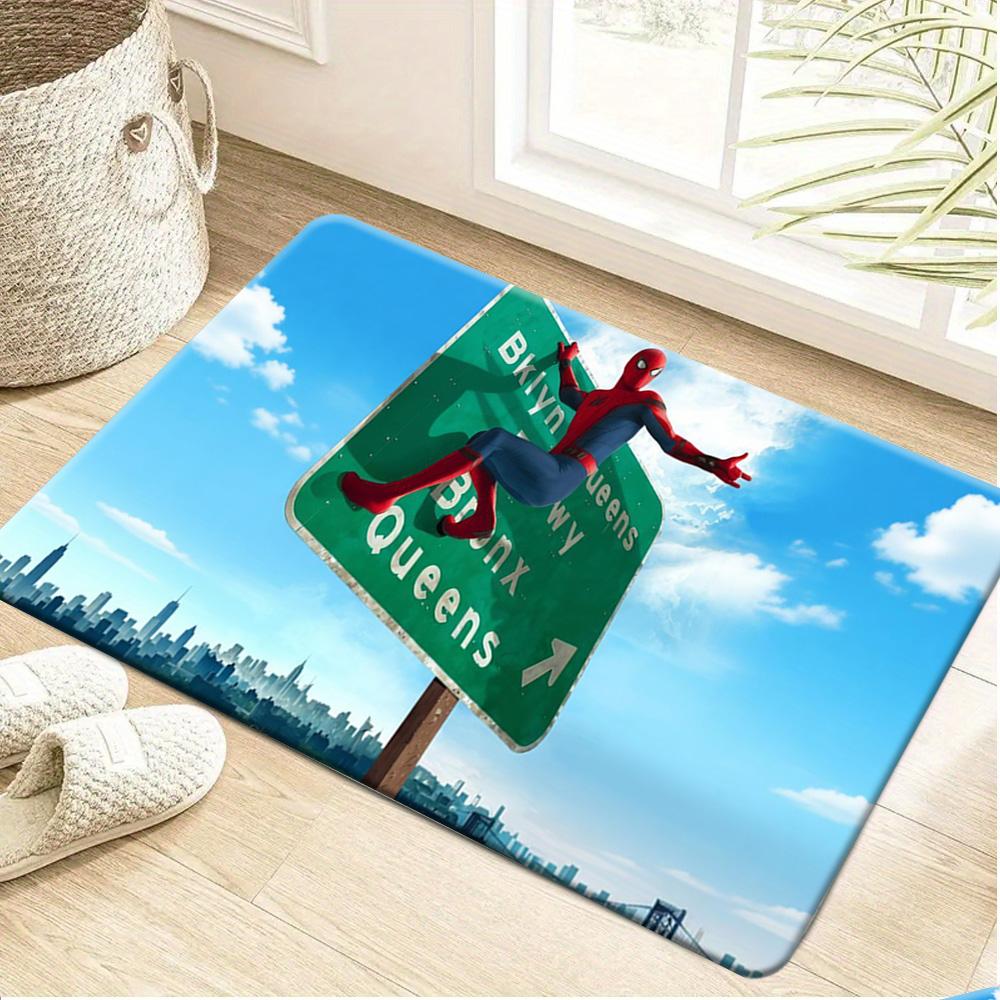 1pc Marvel Superhero Themed Printed Doormat, Flannel Machine-Washable Rectangular Rug, Decorative Mat for Entryway, Kitchen, O
