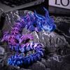 Креативный 3D-печатный милый двурогий дракон, имитация миниатюр дракона, настольное украшение для дома, красивый орнамент, игрушка, классный подарок