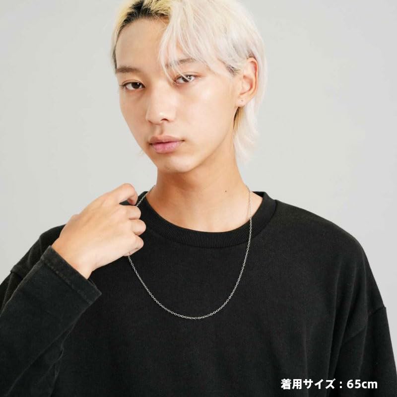 Тонкая цепочка адзуки из хирургической нержавеющей стали с фирменным кулоном [Lionheart], фасоль, 316L, гипоаллергенная, мешочек, мужская (65см)