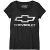 Женская футболка Tee Luv с логотипом Chevrolet - Футболка с вырезом-лодочкой и логотипом автомобиля Chevrolet