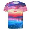 Summer Seaside Scenery Graphic T Shirts Fashion Men's T-shirts With Casual Beach Style 3D Print Nature Landscape Pattern T-shirt