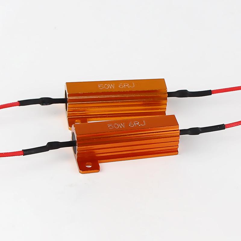 2/4 PCS 25W 50W Car LED Canbus Decoder 8ohm 6ohm Load Resistors for Automobile Turn Signal Lantern License Plate Lamp Resistance