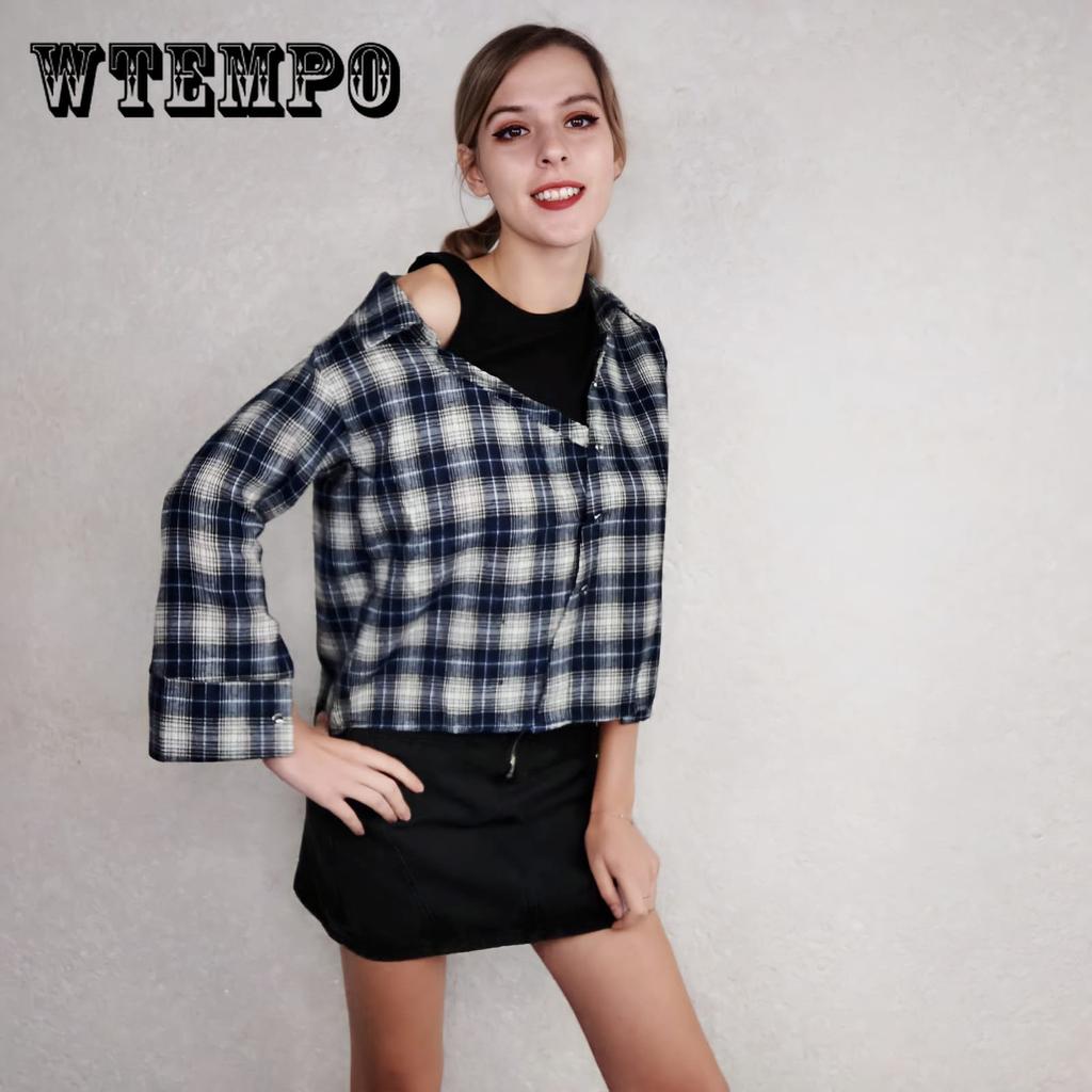 2 шт./комплект осенний костюм больших размеров с юбкой, женская клетчатая рубашка + джинсовая юбка, костюм из двух частей, женские наряды