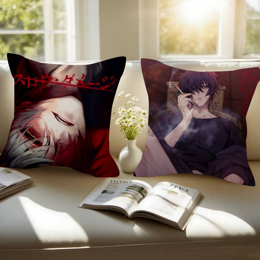 Anime Towa S-Slow D-Damage Double-Sided Printed Pillow Cover Short Plush Suitable Living Room Bedrooms Sofas Throw Cushion Cover