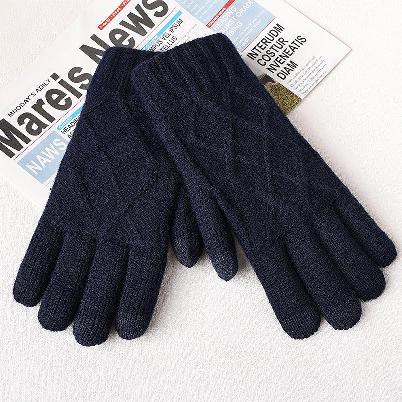 Зимние перчатки Теплые Плюс Бархатные Утолщенные Сенсорные Вязаные Перчатки для Женщин Для Зимней Езды на Северо-Востоке Письма Ветрозащитные Перчатки