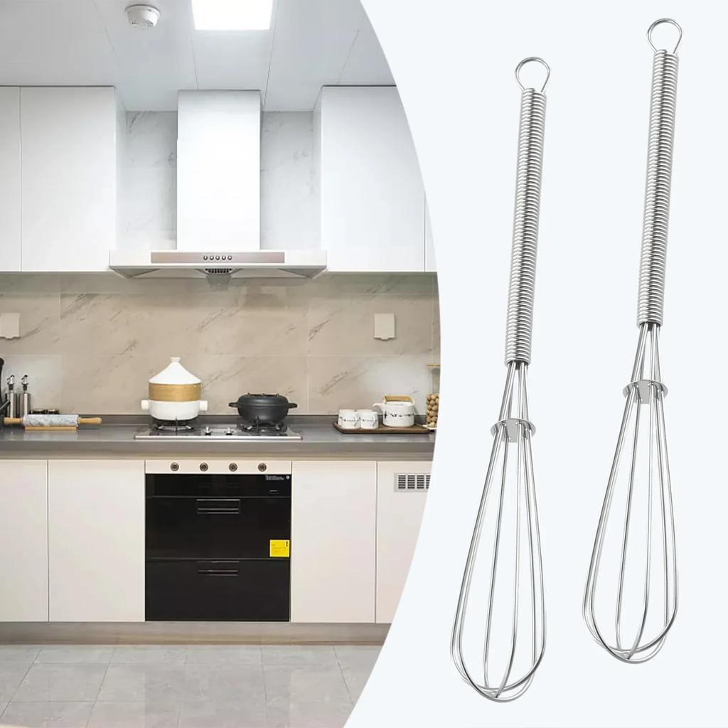 2 шт. Мини-набор из нержавеющей стали с проволочным венчиком для взбивания, смешивания, перемешивания, ручной миксер, самовращающийся миксер для яиц, кухонные принадлежности