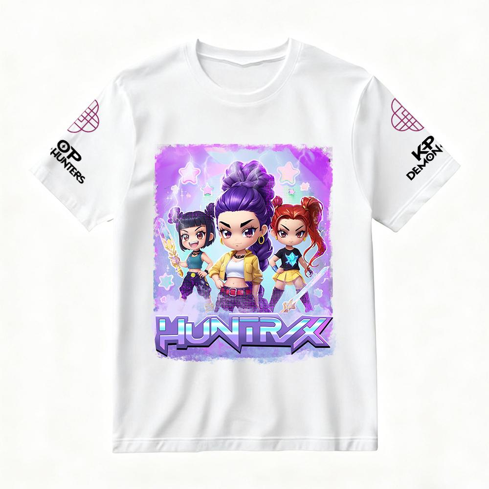 Women's KPop Demon Hunters Graphic T-Shirt Summer Fashion Streetwear with Cartoon Characters Print for Casual & Trendy Outfits