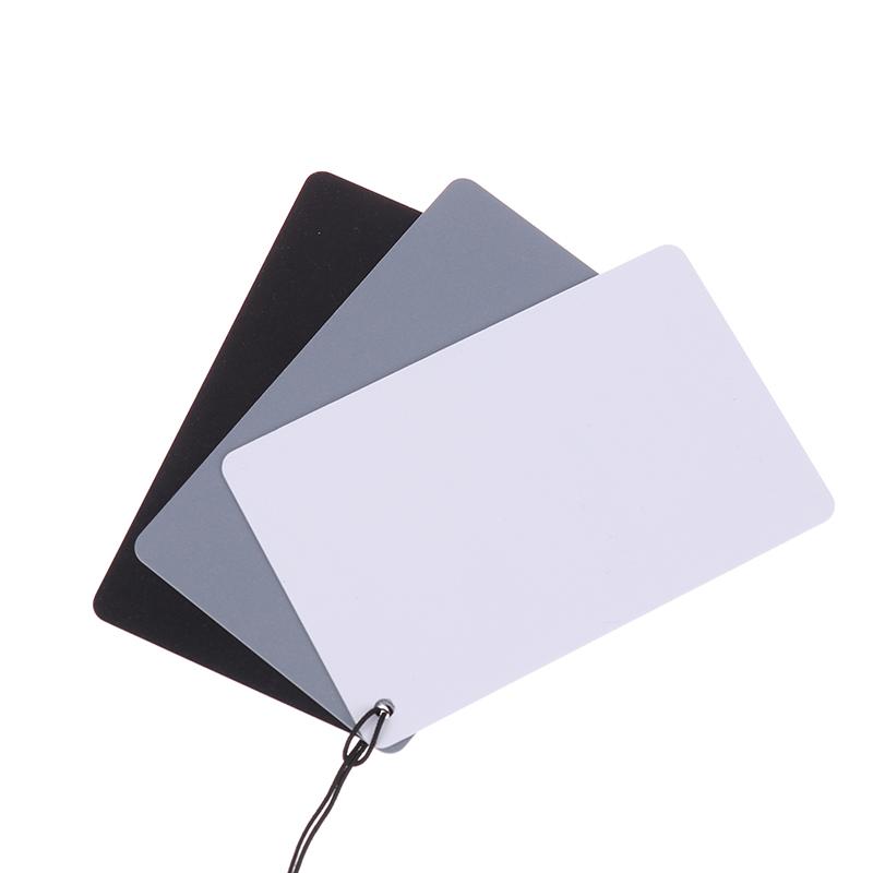 3 In1 Pocket-Size Digital White Black Grey Balance Card 18% Gray Card Calibration Camera Checker With Neck Strap For Photography