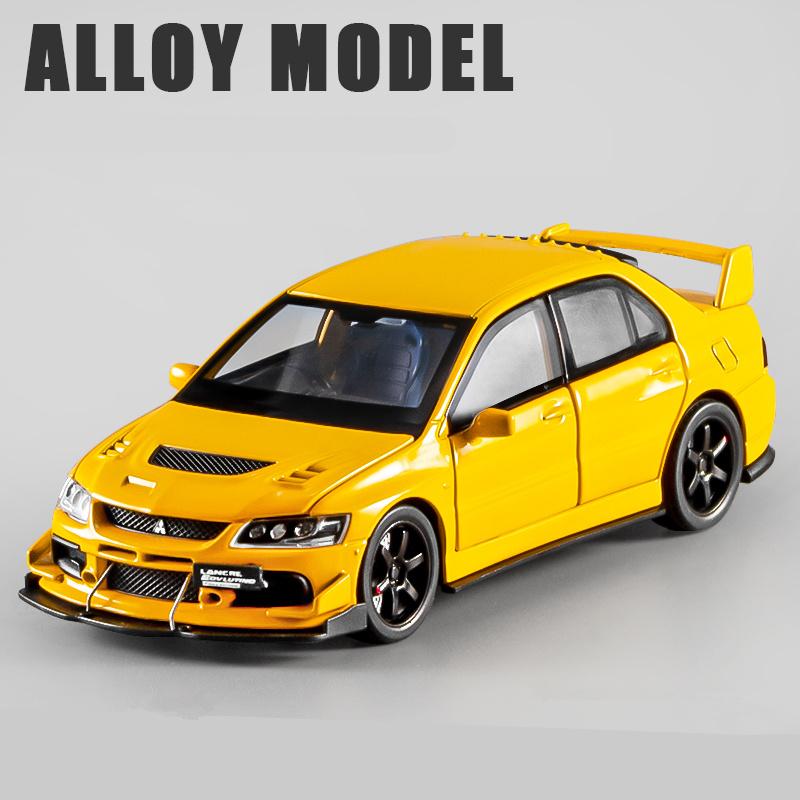 1:32 Mitsubishi Lancer Evolution EVO IX 9 Сплав Спортивный Автомобиль Модель Литье под Давлением Металл Гонки Транспортные Средства Модель Автомобиля Звук Свет Детские Подарки
