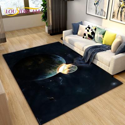 3D Galaxy Space Коврик с фиксированными звездами, Коврик для гостиной, Украшение детской комнаты, Детские игры, Нескользящий напольный коврик