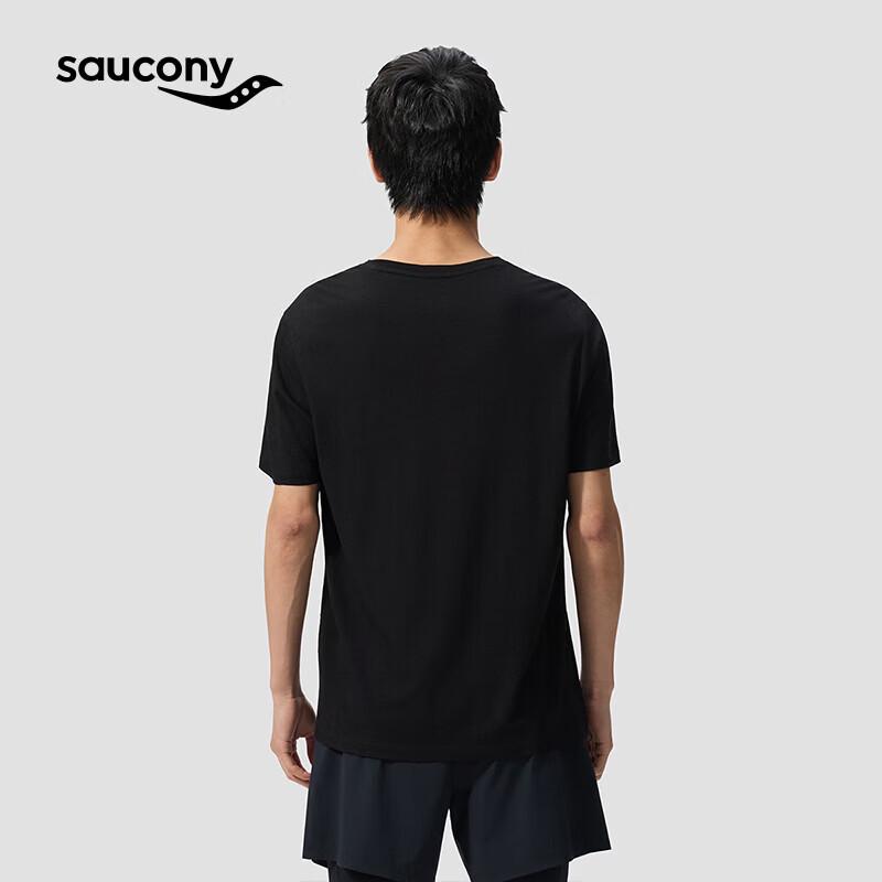 SAUCONY Мужская сетчатая футболка с коротким рукавом из шерсти мериноса