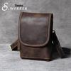 Retro Mini Leather Crossbody Bag - Men's Chest & Waist Phone Bag, Top Layer Cowhide