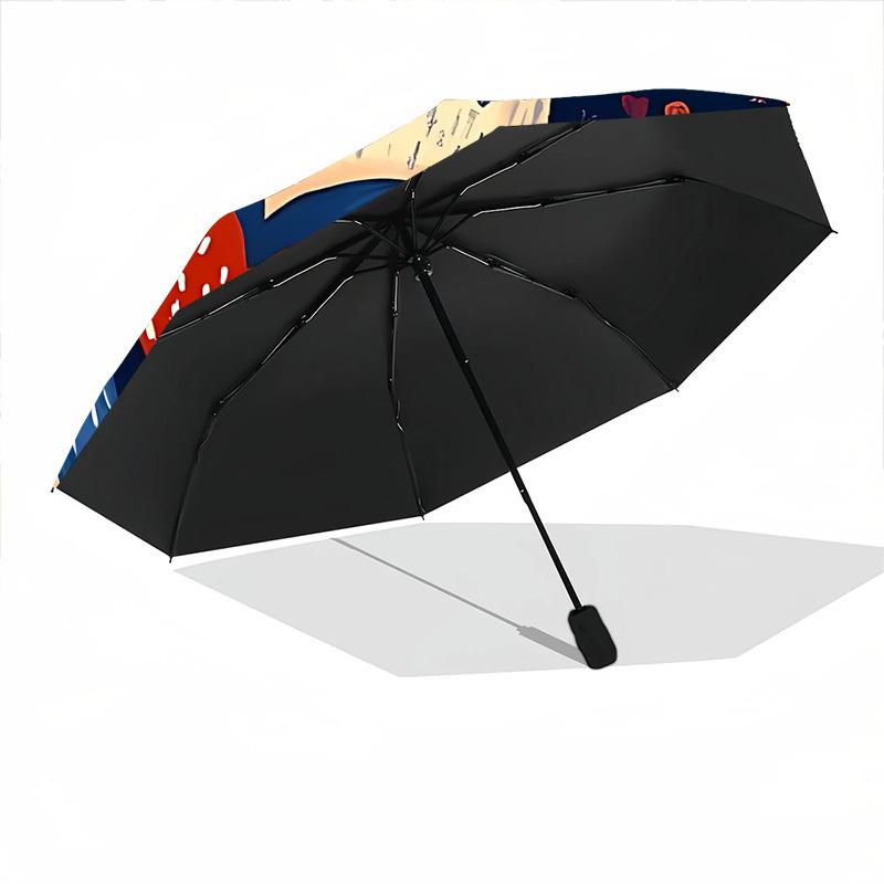 1pc Cat Floral Automatic Open/Close Umbrella Compact Folding Umbrella, All-Season Portable Umbrella for Women/Men, Perfect Gift for Birthdays028