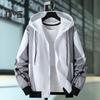 Мужская куртка, пальто с капюшоном и шнурком, бейсбольное пальто с длинными рукавами, цветные блоки, тонкая молния, верхняя одежда, топы