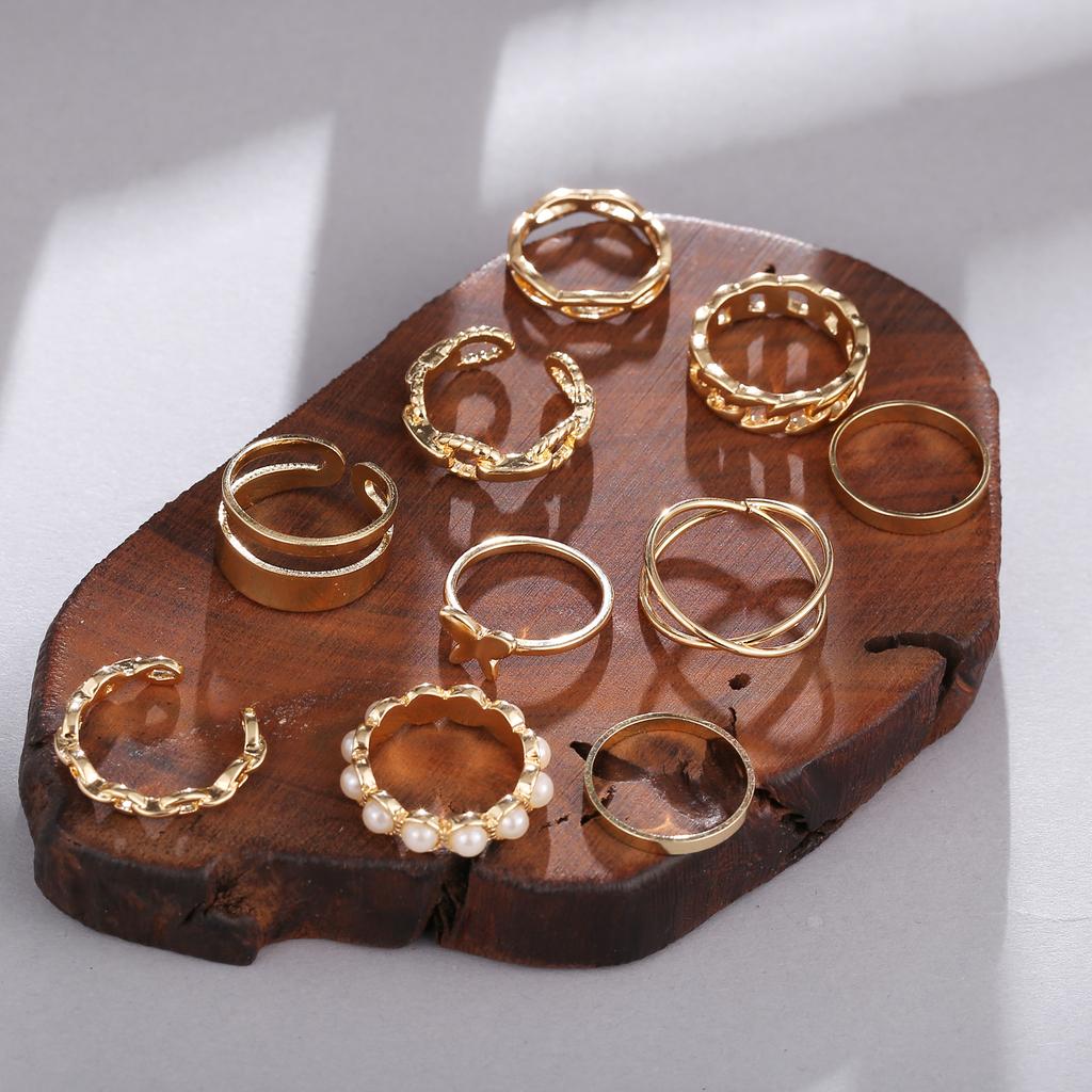 iF ME Корейский набор регулируемых колец с открытием в виде бабочки, персонализированные золотые кольца, ювелирные аксессуары