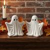Unique Gift for Halloween Ghost Figurine, Spooky Cute Statue, Retro White Decor Ornament Home Tabletop Fireplace Party Decorations Decorative Accents