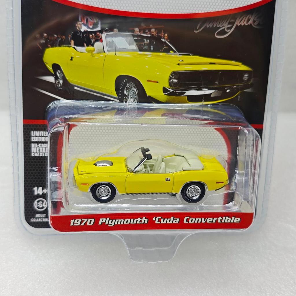 Зеленый свет 1:64 1970 Plymouth Cuda Кабриолет 37320-E Модель автомобиля Металлический сплав Модель украшение дисплей коллекция подарки