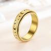 Women Men Ring Ring Star Anti Fidget Spinner Moon Stress Stainless Steel Couples Rotating Ring