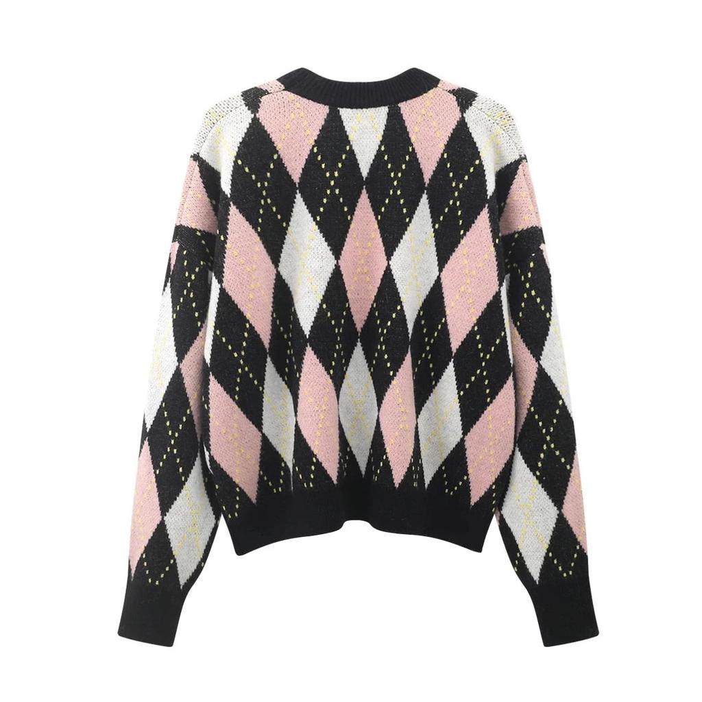 Luxury Brand Designer Jacquard Round Neck Pullover Winter Thickening Loose Retro Fashion Casual College Style Sweater C-252