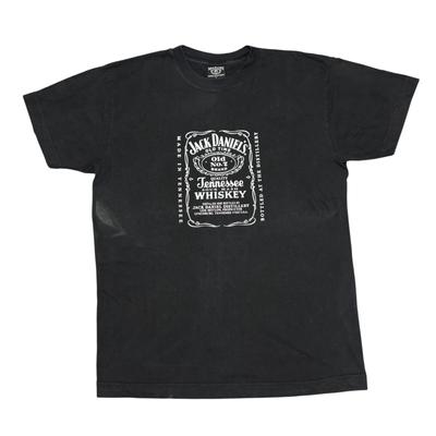 Винтажная футболка Jack Daniels Размер L Черная Виски Алкоголь Y2K Графическая футболка Смешная 90-х Унисекс Футболка