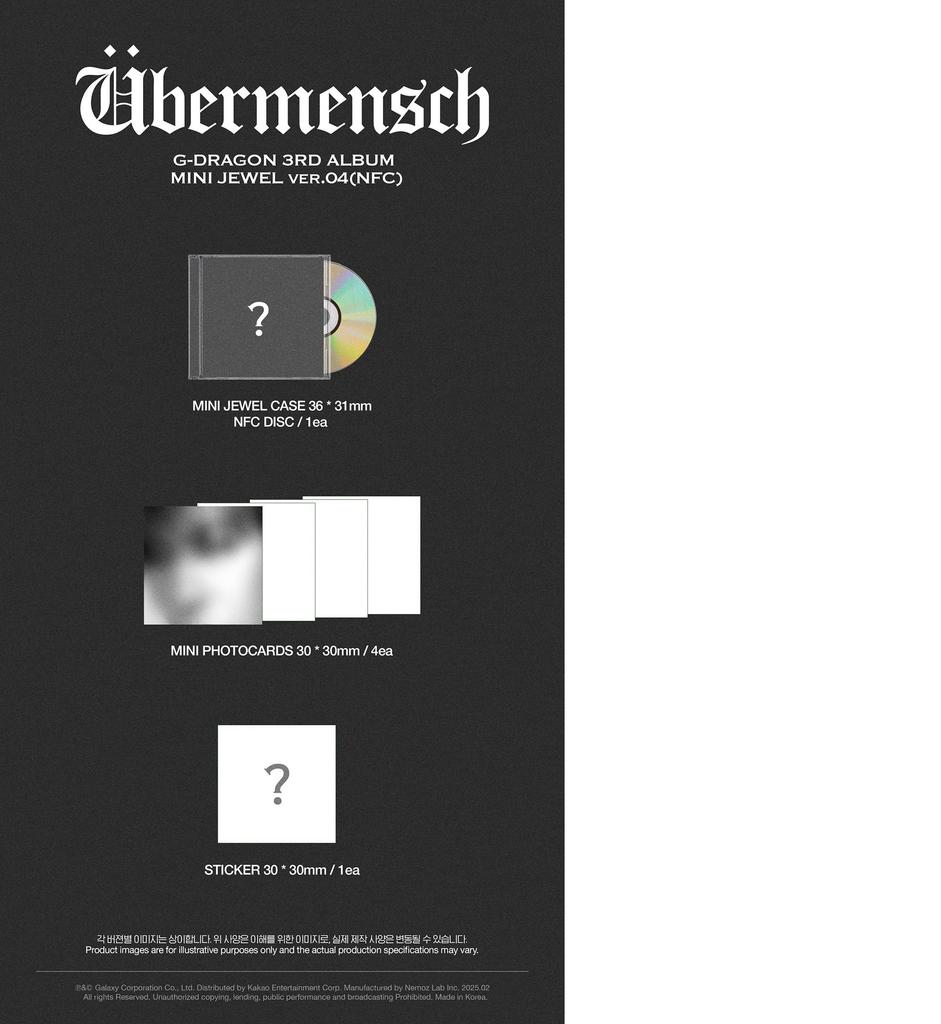 G-DRAGON (BIGBANG) [Ubermensch] 3rd Album (MINI JEWEL NFC VER.)