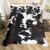 Copripiumino Animali della Fattoria King Microfibra Stampa Pelliccia di Mucca Coperta Trapuntata Patchwork Set Biancheria da Letto in Pelle di Mucca Western Per Bambini Ragazzi Ragazze