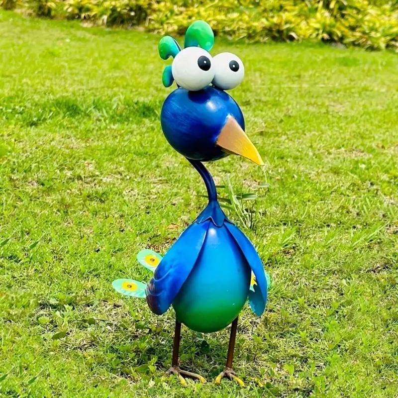 Элегантные Фламинго Павлины Курица Садовая Скульптура Долговечность Устойчивость к Ржавчине Железо Защита от Погоды Арт Декорация