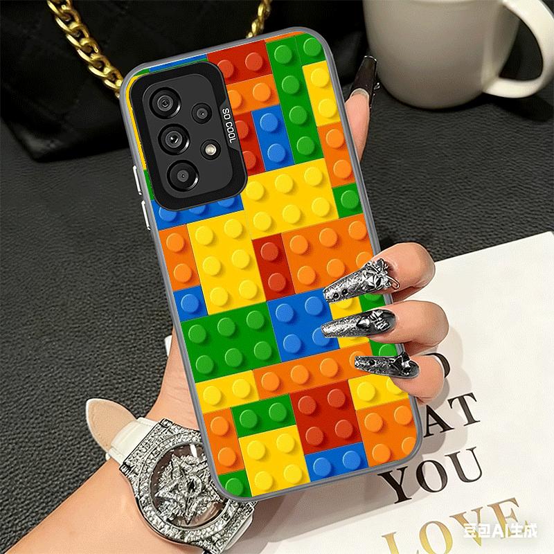 Fashion Building Blocks Pattern Soft Phone Case for Samsung A17 A16 A15 A14 A13 A57 A56 A55 A54 A53 A37 A36 A35 A34 A33 A26 A25