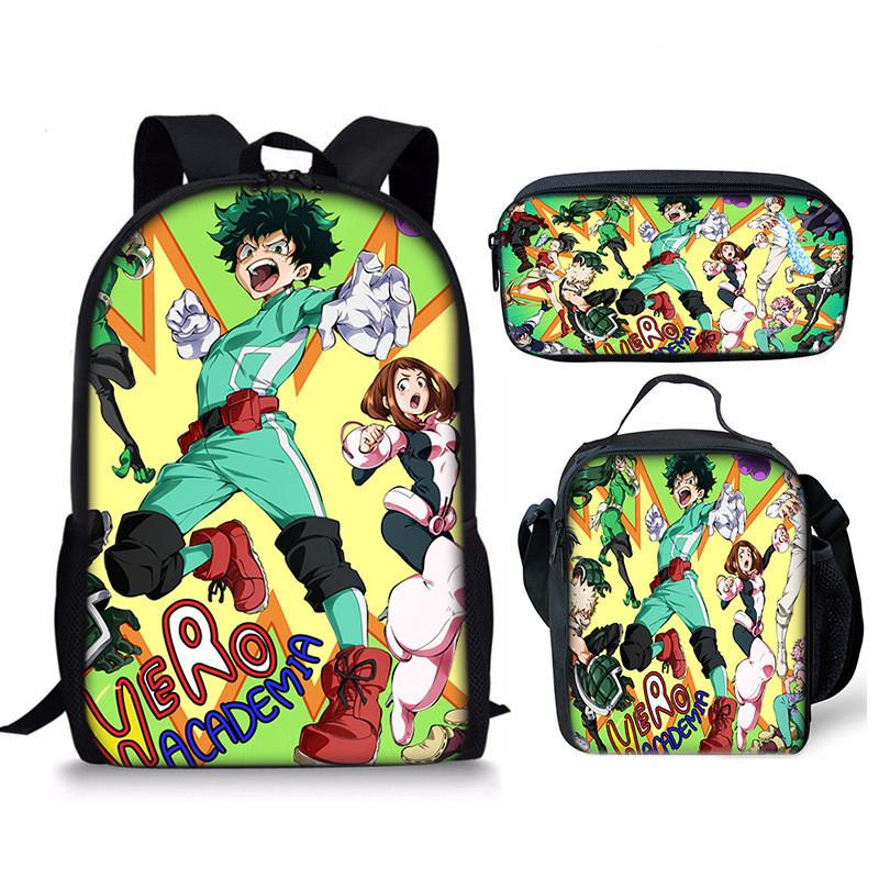 My Hero Academia Student Pack With Polyester Lining And Anime Cartoon Design For Teens