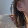Серебряные Серьги-Кольца Унисекс Легкие Простые Роскошные Однотонные Серьги Декоративные Серебряные Серьги Отверстия в Ушах для Ухода за Ушами