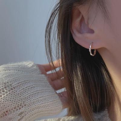 Серебряные Серьги-Кольца Унисекс Легкие Простые Роскошные Однотонные Серьги Декоративные Серебряные Серьги Отверстия в Ушах для Ухода за Ушами