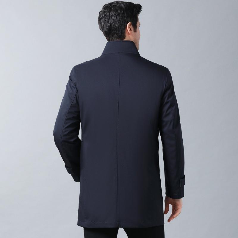 Мужская ветровка со съемной подкладкой средней длины, осенне-зимний костюм для папы, воротник, деловой, повседневный, для среднего и пожилого возраста, утолщенное пальто