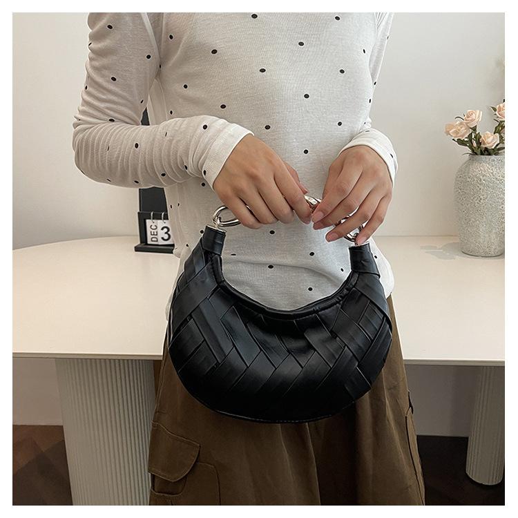 Плетеная сумка Bird's Nest женская сумка 2024 осень легкая роскошная модная универсальная портативная сумка-полумесяц на одно плечо сумка через плечо с пельменями