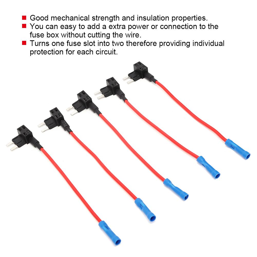5шт автомобильная дополнительная цепь мини стандартный лезвие блок предохранителей держатель синяя головка