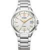 Мужские часы Citizen Attesa CB1120-50C, Радиоуправляемые, На солнечной батарее, Водонепроницаемые, Белые, Серебристые