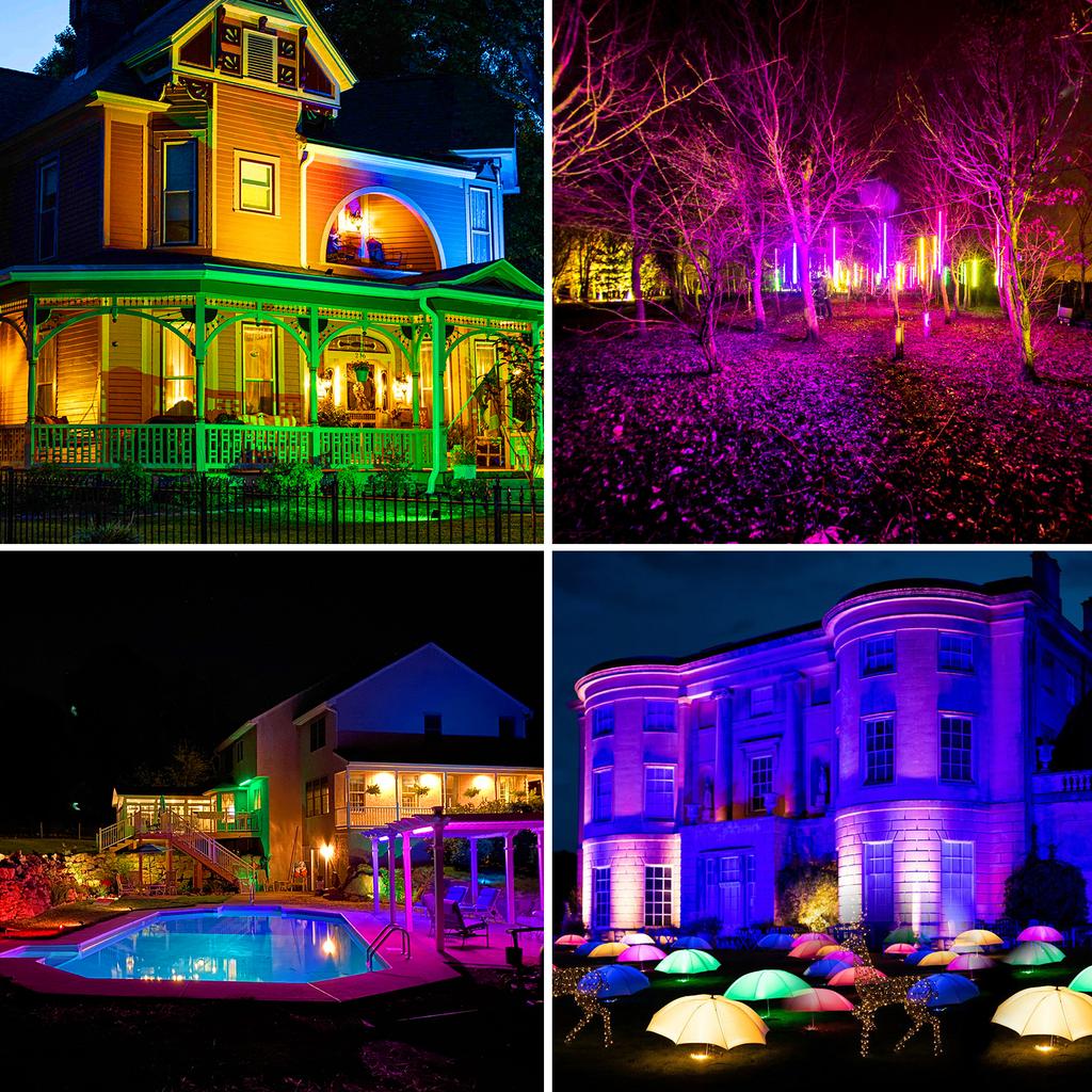 1 шт., 100 Вт, RGB прожектор, IP66, водонепроницаемый светодиодный прожектор, лампа для проектора, наружное садовое освещение, RGB уличный фонарь, Рождественские огни