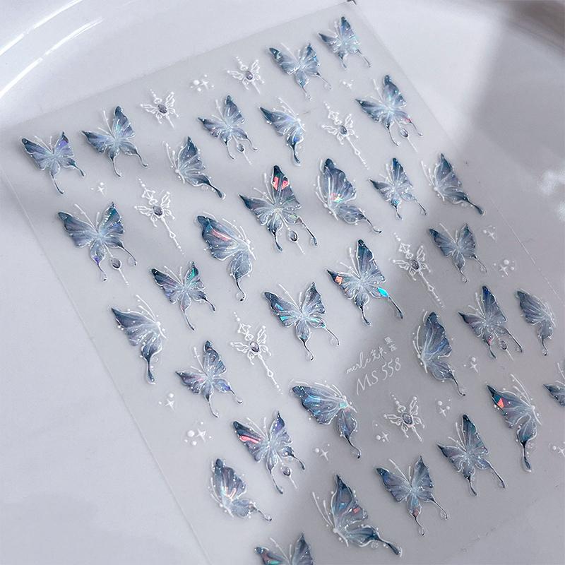 Butterfly Shape Shiny Nail Sticker Nail Styling Stereoscopic Nail Decal Diy Art Salon Nail Art Enthusiasts